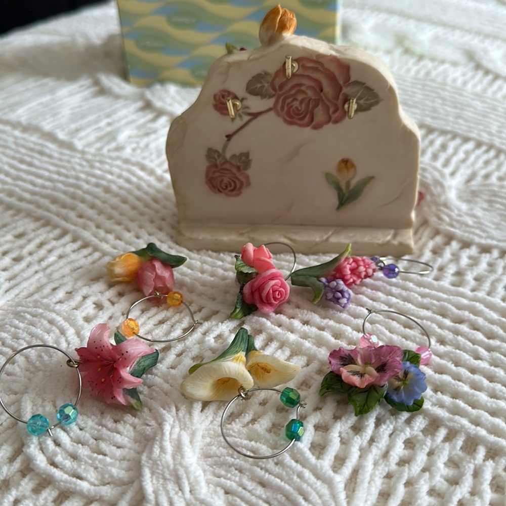 NWT flower wine charms - Picture 4 of 5